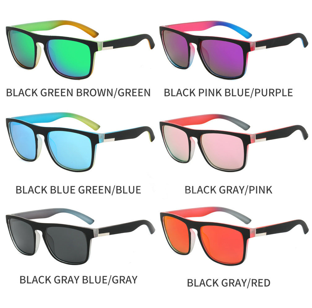 Square Sport Sunglasses - Color-Shifting Accents & Multi-Color Options