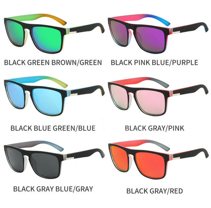 Square Sport Sunglasses - Color-Shifting Accents & Multi-Color Options
