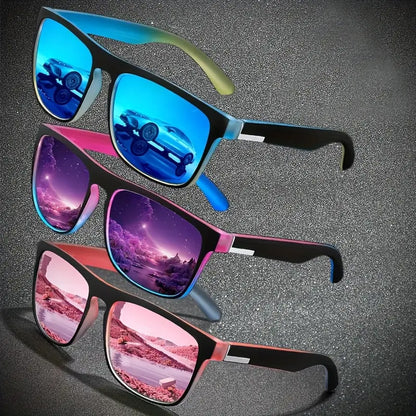 Square Sport Sunglasses - Color-Shifting Accents & Multi-Color Options