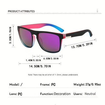 Square Sport Sunglasses - Color-Shifting Accents & Multi-Color Options