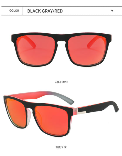 Square Sport Sunglasses - Color-Shifting Accents & Multi-Color Options