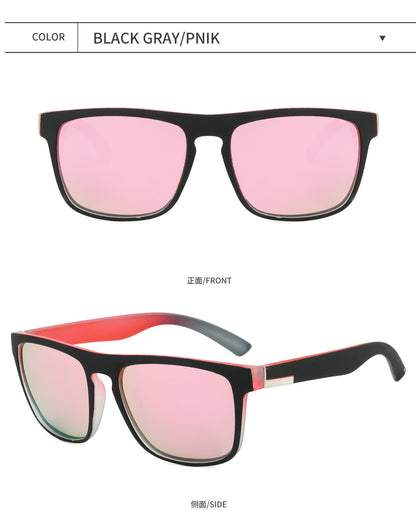 Square Sport Sunglasses - Color-Shifting Accents & Multi-Color Options