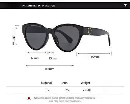 Cat-Eye Sunglasses with Heart Detail: Chic Styles in Multiple Colors