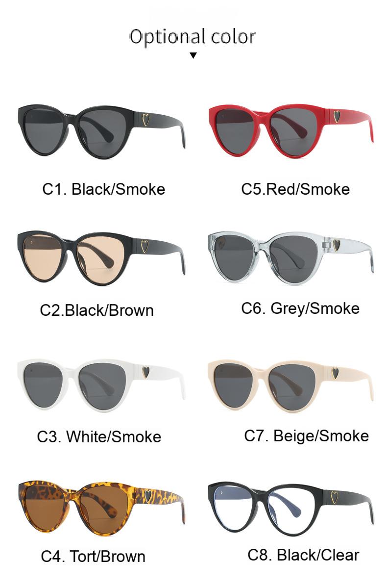 Cat-Eye Sunglasses with Heart Detail: Chic Styles in Multiple Colors