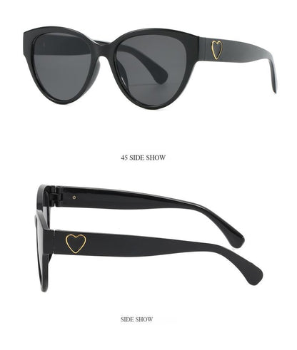 Cat-Eye Sunglasses with Heart Detail: Chic Styles in Multiple Colors