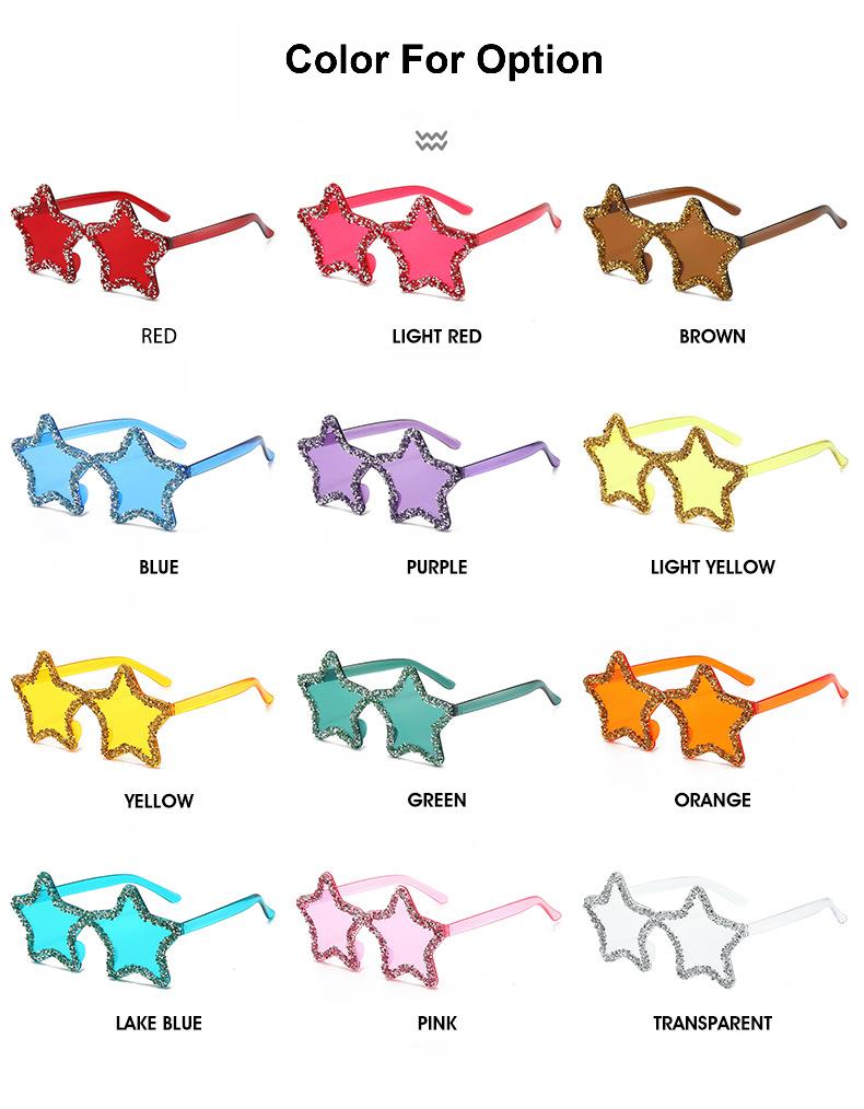 Star-Shaped Sunglasses Collection: 12 Playful Colors with Crystal Accents