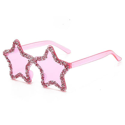 Star-Shaped Sunglasses Collection: 12 Playful Colors with Crystal Accents