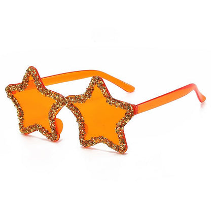Star-Shaped Sunglasses Collection: 12 Playful Colors with Crystal Accents