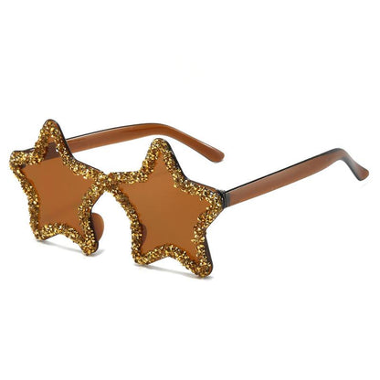 Star-Shaped Sunglasses Collection: 12 Playful Colors with Crystal Accents