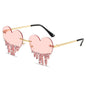 Heart-Shaped Sunglasses with Dripping Crystals: Playful Colors & Party-Ready Style