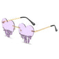 Heart-Shaped Sunglasses with Dripping Crystals: Playful Colors & Party-Ready Style