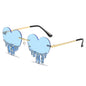 Heart-Shaped Sunglasses with Dripping Crystals: Playful Colors & Party-Ready Style