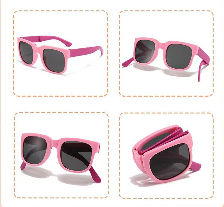 Square Foldable Kids Sunglasses – UV400 Protection & Lightweight Design