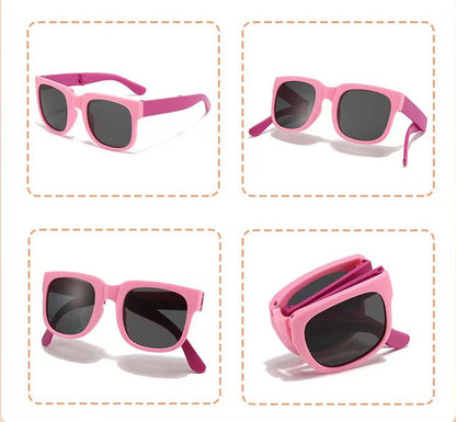 Square Foldable Kids Sunglasses – UV400 Protection & Lightweight Design