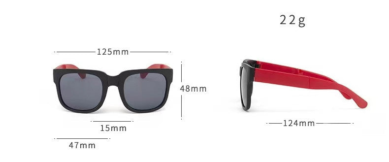 Square Foldable Kids Sunglasses – UV400 Protection & Lightweight Design