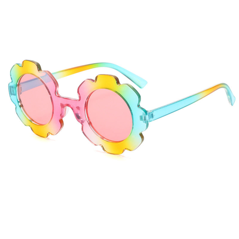 Rainbow Flower-Shaped Kids Sunglasses – UV Protection & Fun Style