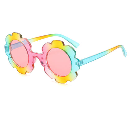 Rainbow Flower-Shaped Kids Sunglasses – UV Protection & Fun Style