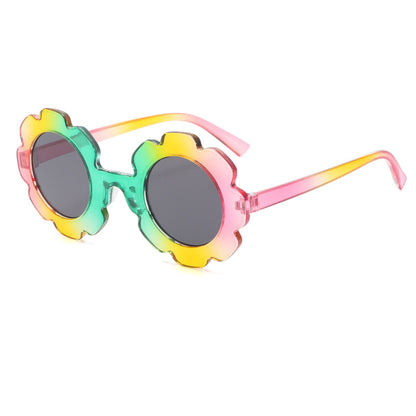 Rainbow Flower-Shaped Kids Sunglasses – UV Protection & Fun Style