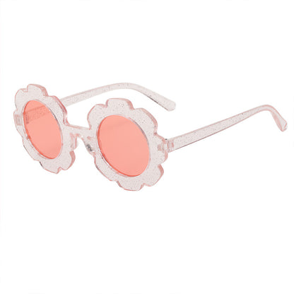 Rainbow Flower-Shaped Kids Sunglasses – UV Protection & Fun Style