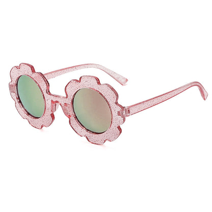 Rainbow Flower-Shaped Kids Sunglasses – UV Protection & Fun Style